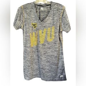 Stretchy WVU Mountaineers College T-shirt Womens West Virginia University